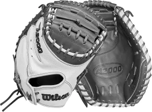 Wilson 2024 Fastpitch Classics Series A2000 FPCM23SS 34” Fastpitch Catcher’s Mitt - Right Hand Throw, White/Coal
