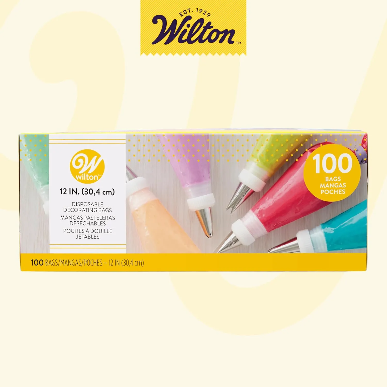 Wilton Disposable Decorating Bags for Piping Icing & Cake Decorating, Perfect for Baking Creations, 100-Count, Packaging May Vary