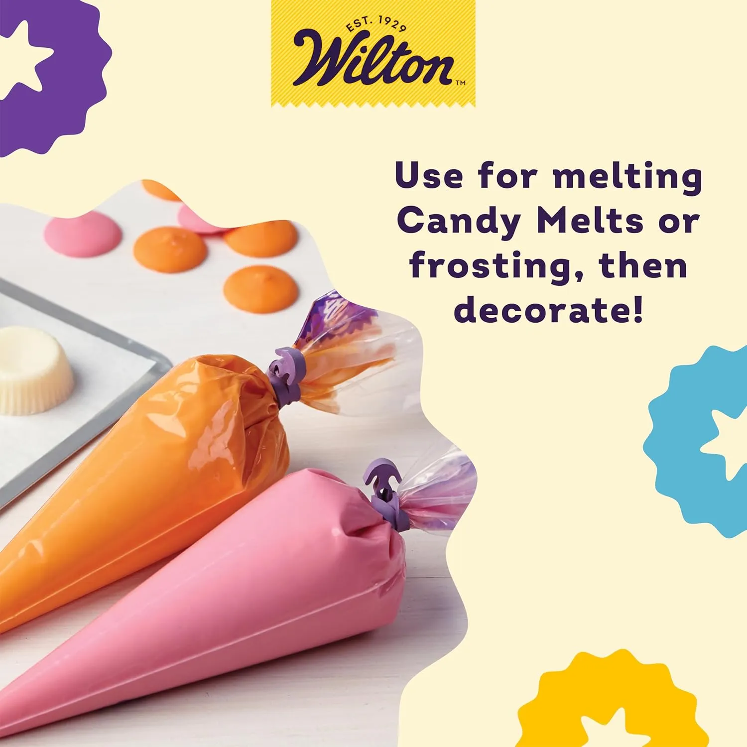 Wilton Disposable Decorating Bags for Piping Icing & Cake Decorating, Perfect for Baking Creations, 100-Count, Packaging May Vary