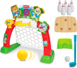 Winfun: 4-in-1 Sports Center - 4 Modes: Soccer, Basketball, Bowling, & Golf, LED Screen, Transforming Interactive Toy, Toddlers & Kids Ages 18mo 