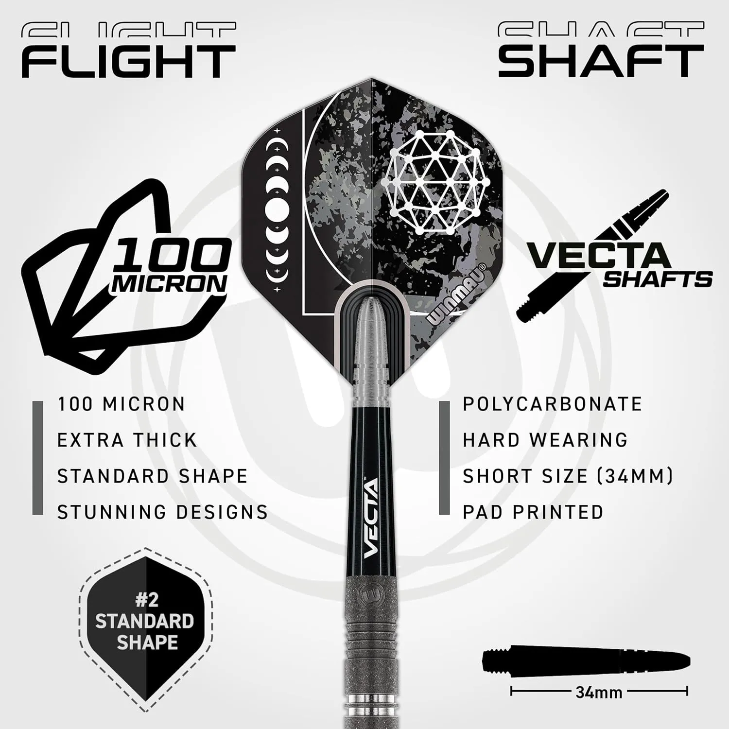 Winmau Darts Callisto Series 90% Professional Tungsten Soft Tip Darts Set with Dart Flights and Dart Shafts (Stems) - Available in 18g Weight and Three Styles