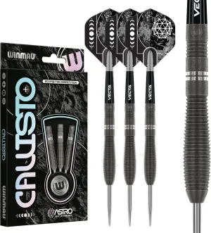 Winmau Darts Callisto Series 90% Professional Tungsten Steel Tip Darts Set with Dart Flights and Dart Shafts (Stems) - Available in Three Styles - 22g, 23g, 24g, 25g & 26g Dart