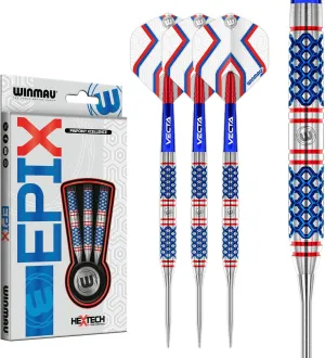 Winmau Darts Epix Series 90% Professional Tungsten Darts Set with Dart Flights and Dart Shafts (Stems) - Available Weights 18g Soft Tip 22g and 24g Steel Tip