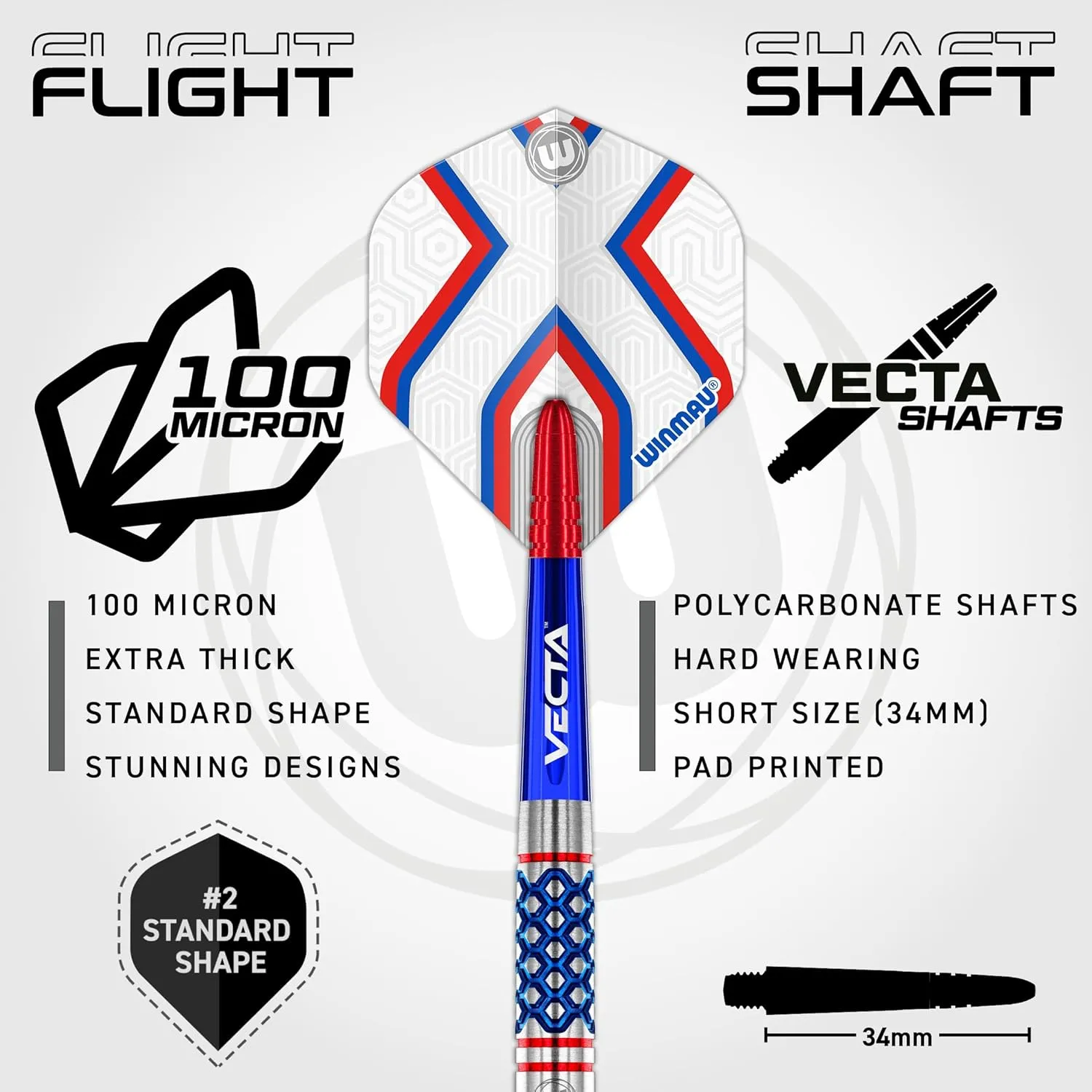 Winmau Darts Epix Series 90% Professional Tungsten Darts Set with Dart Flights and Dart Shafts (Stems) - Available Weights 18g Soft Tip 22g and 24g Steel Tip