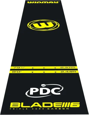 Winmau Darts Mat - Pro Zone Essential PVC Dart Mat with Oche Lines for Soft and Steel Tip - Floor Mat Protection for Dart Board