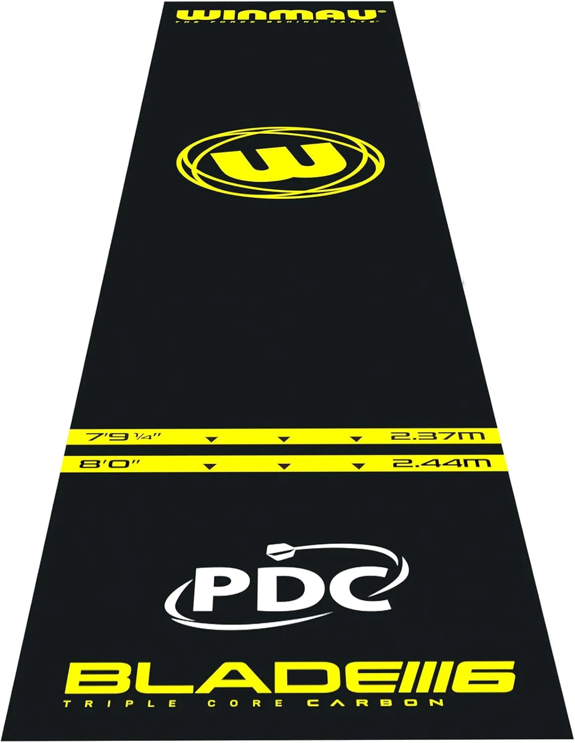 Winmau Darts Mat - Pro Zone Essential PVC Dart Mat with Oche Lines for Soft and Steel Tip - Floor Mat Protection for Dart Board