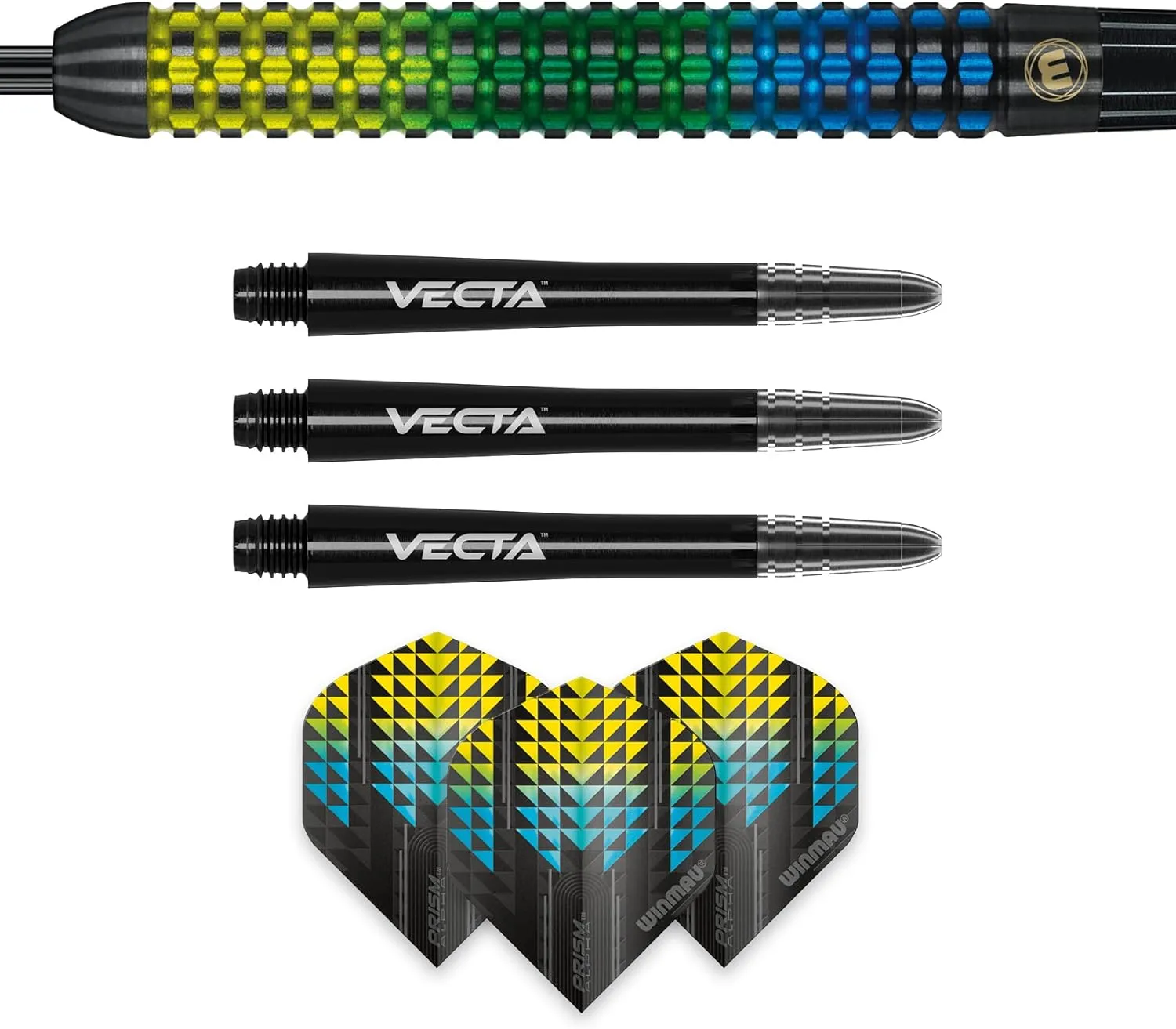 Winmau Firestorm Professional 90% Tungsten Darts Set with Flights and Stems (Shafts) Steel Tip & Soft Tip