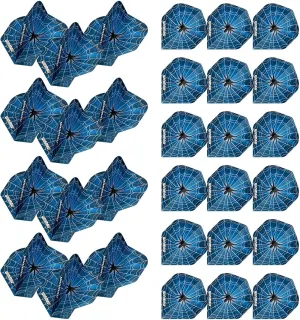 Winmau Mega Standard Blue Spider Dart Flights - 10 Sets per Pack (30 Dart Flights in Total)