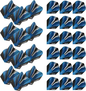 Winmau Prism Alpha Black & Blue Dart Flights - 10 Sets per Pack (30 Dart Flights in Total)