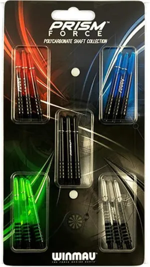 Winmau Prism Force Dart Shafts, Force Grip Zone Stems, Medium 48mm, Mixed Colors (5 Sets)