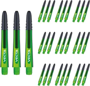WINMAU Vecta Green Medium Polycarbonate Dart Stems (Shafts) - 10 sets per pack (30 dart stems in total)
