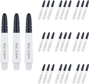 WINMAU Vecta White Short Polycarbonate Dart Stems (Shafts) - 10 sets per pack (30 dart stems in total)