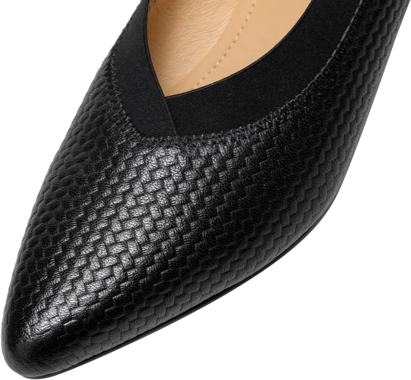 Women's Pointed Toe Handmade Cone Heels Embossed Genuine Leather Retro Pumps Shoes