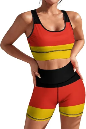 Women's Yoga Outfit, 2 Piece Set Workout Athletic Shorts Leggings And Sports Bra Set Seamless Gym Clothes