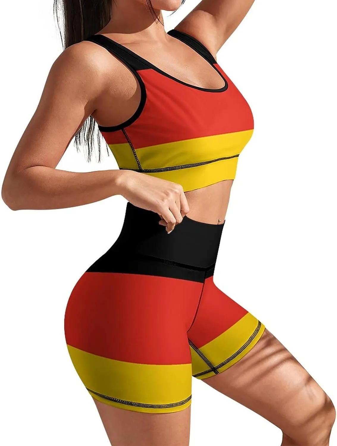 Women's Yoga Outfit, 2 Piece Set Workout Athletic Shorts Leggings And Sports Bra Set Seamless Gym Clothes