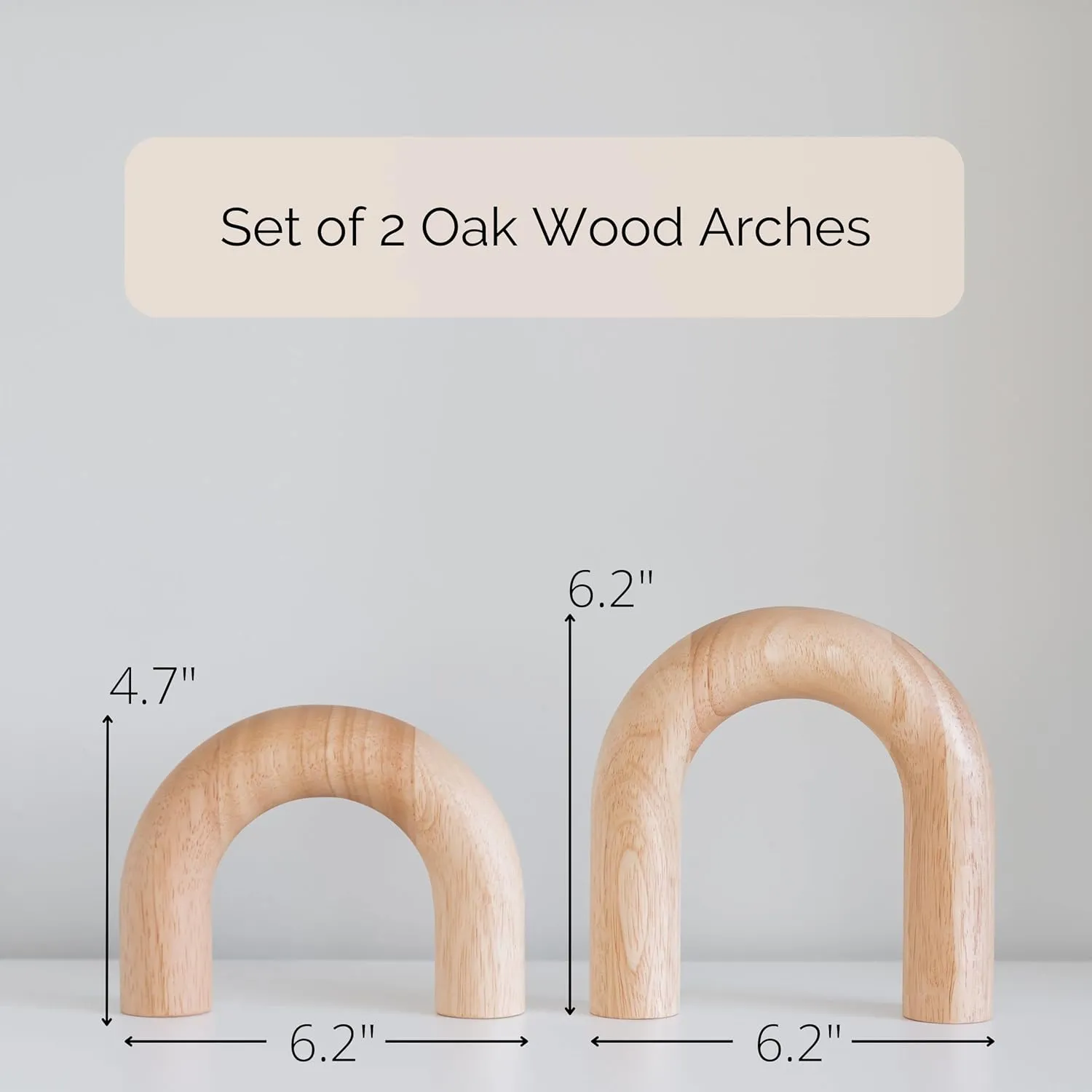 Wood Arch Decorative Objects - Modern Bookshelf Decor, Coffee Table Sculpture, Floating Shelf Decor Accents, Japandi Home Decorations for Side, Console and Entryway Table
