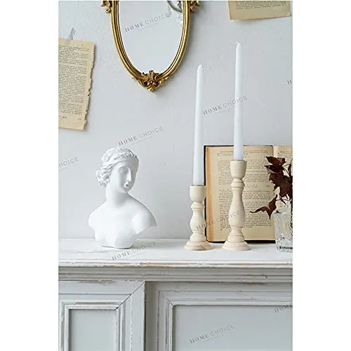 Wooden Candle Holders Set of 3,Unfinished Wood Candlesticks Holders for Taper Candle,Table Centerpieces for Rustic Wedding Party Birthday Home