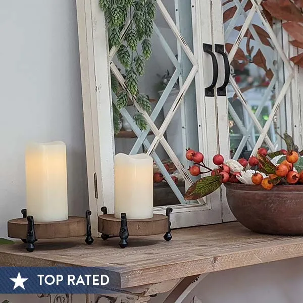 Wooden Candle Risers, Set of 2