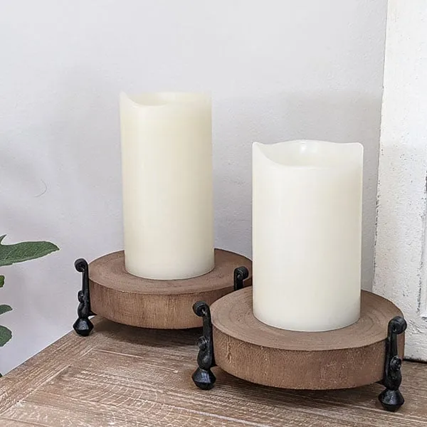 Wooden Candle Risers, Set of 2