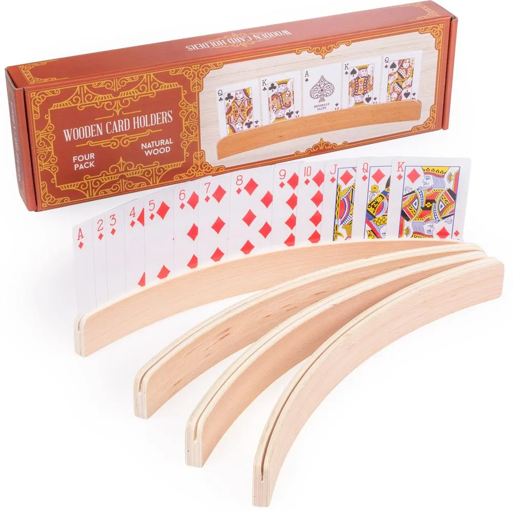 Wooden Card Holders, 4-pack
