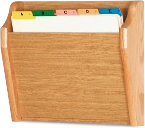 Wooden Mallet Tapered Bottom File Holder, Letter Size, Light Oak