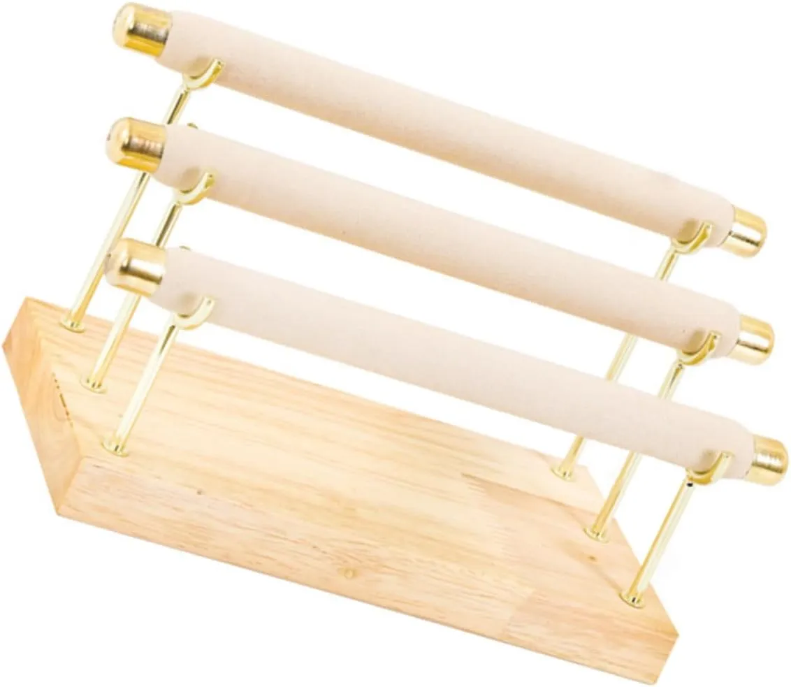 Wooden Ring Organizer Detachable Jewelry Display Stand Compact Design for for Home Travel Protects Rings From Scratching and Tangling