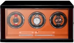 Wooden Watch Winder for Automatic Watches with Remote Control LCD Touch Screen Display Built-in LED Light Adjustable Watch Pillows Watch Winder Display Watch Case Watch Storage
