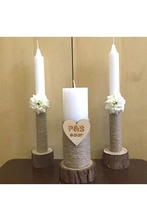 Wooden Wedding Candle Holders