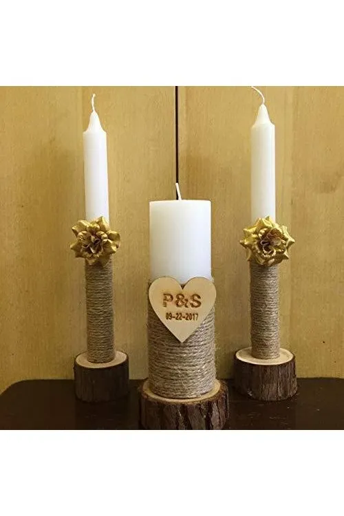 Wooden Wedding Candle Holders