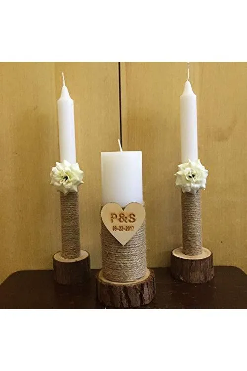 Wooden Wedding Candle Holders