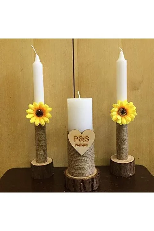 Wooden Wedding Candle Holders