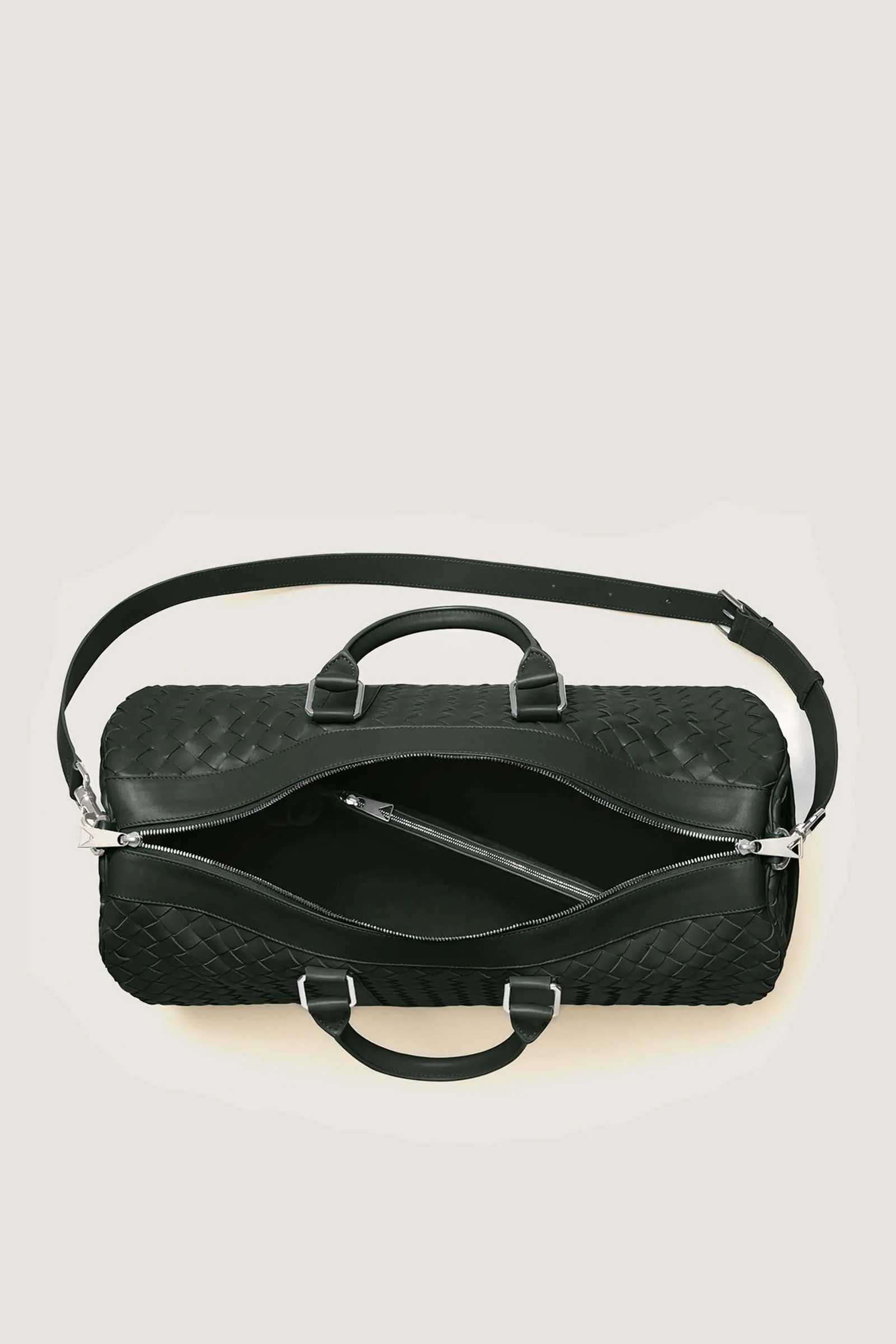 Woven Leather Duffle Bag