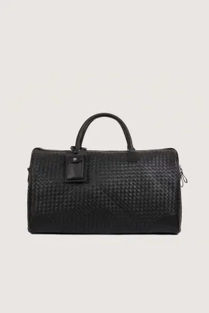 Woven Leather Duffle Bag