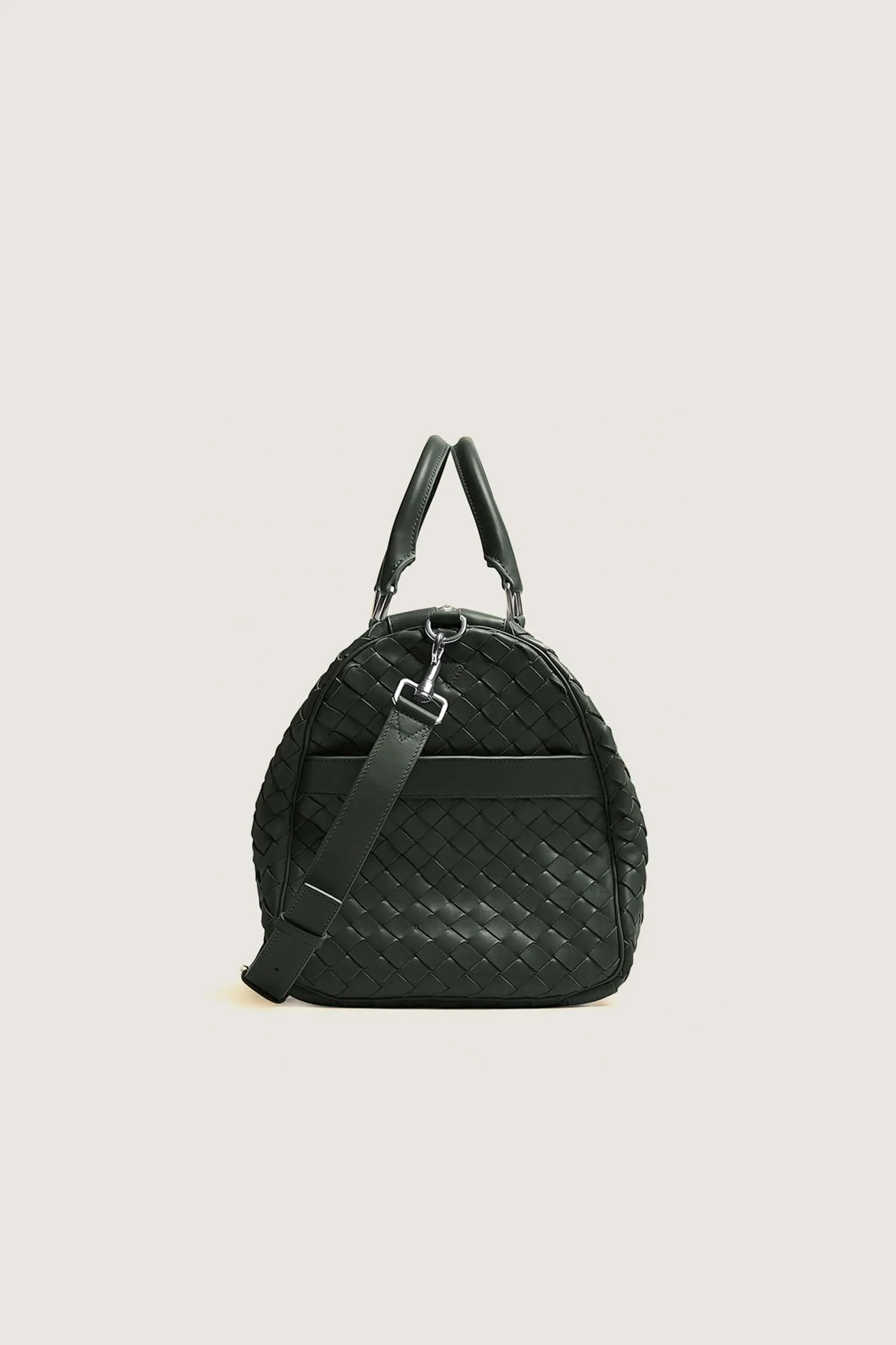 Woven Leather Duffle Bag