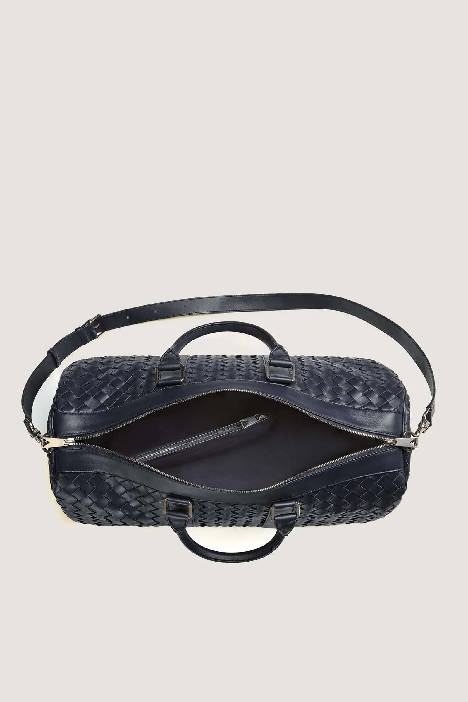 Woven Leather Duffle Bag