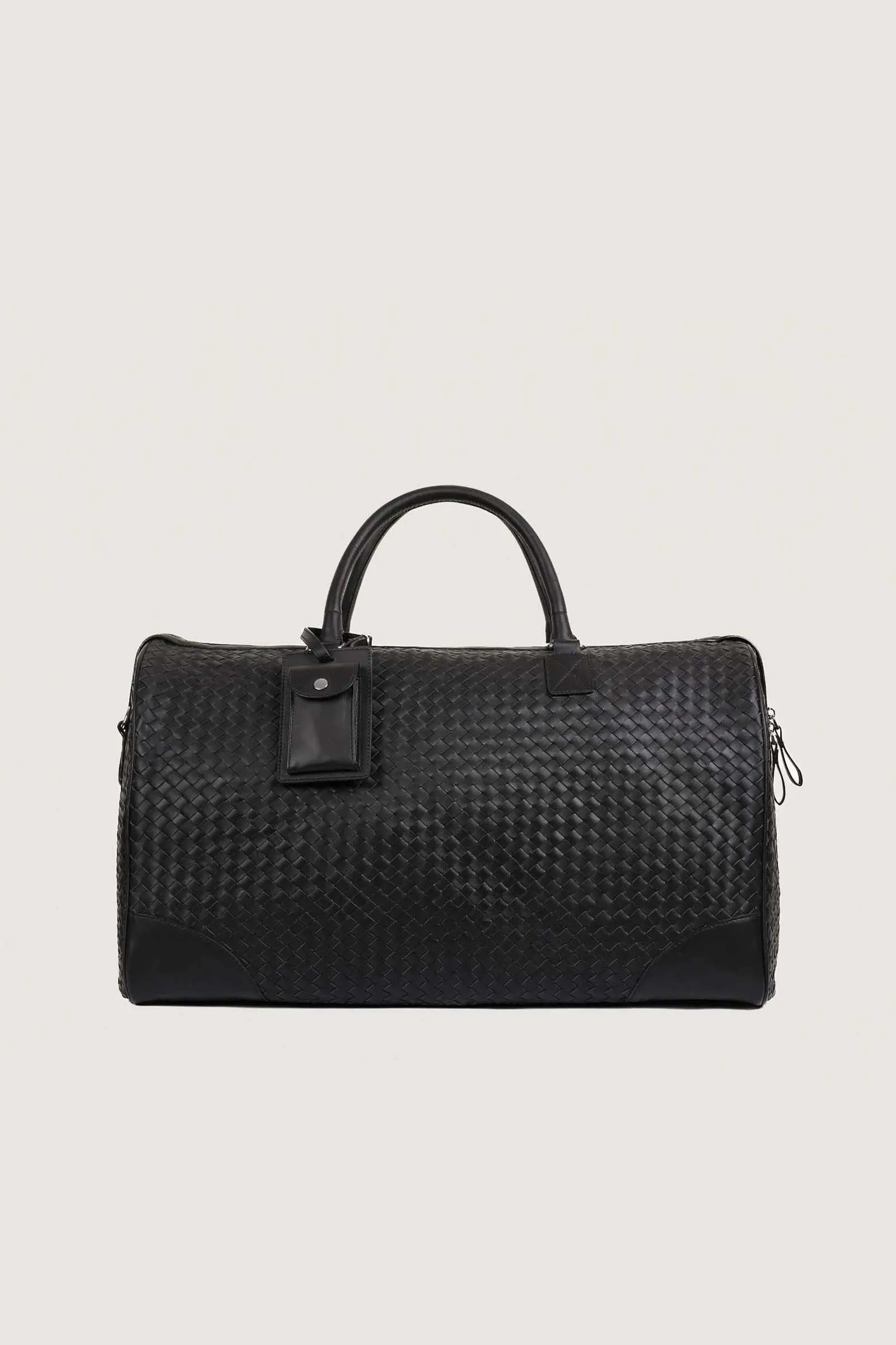 Woven Leather Duffle Bag