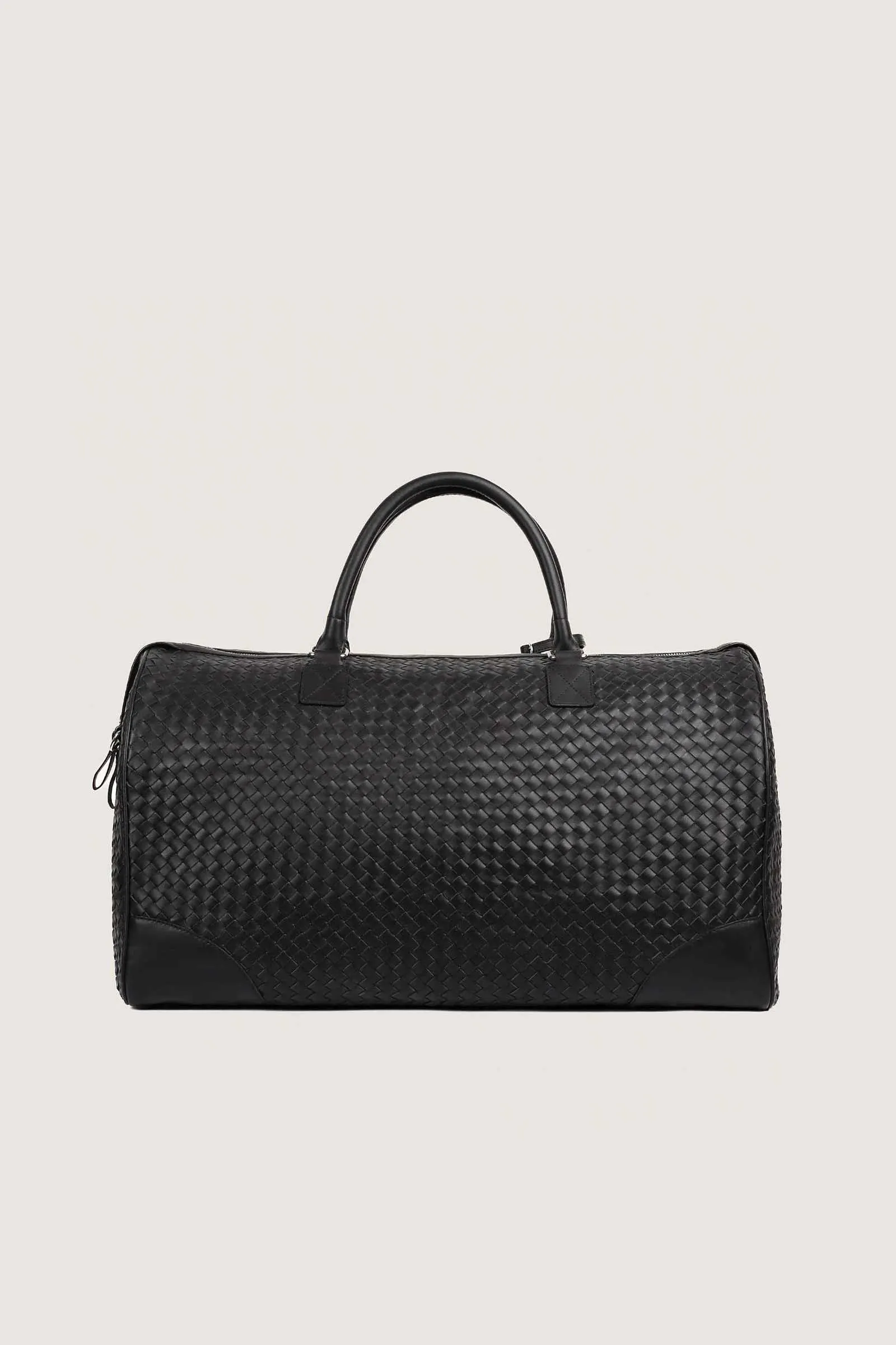 Woven Leather Duffle Bag