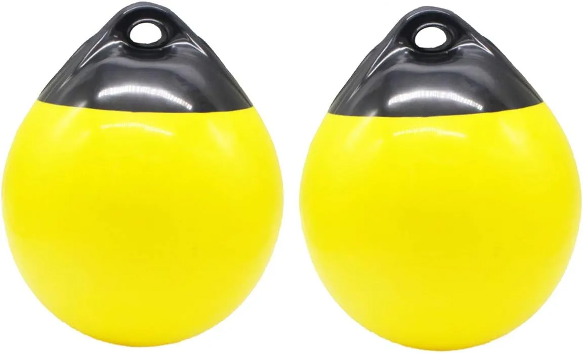 X-Haibei Pair of Boat Fenders Ball Round Anchor Buoy, Dock Bumper Ball Inflatable Vinyl Shield Protection Marine Mooring Buoys
