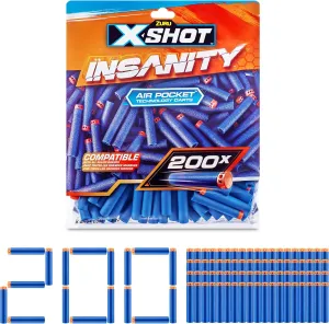 X-Shot Insanity 200 Dart Refill Pack by ZURU, Compatible with X-Shot and Other Brands, Blaster Outdoor Toys