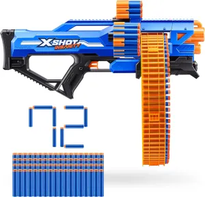 X-Shot Insanity Mad Mega Barrel by ZURU with 72 Darts, Air Pocket Technology and Dart Storage, Rotating Barrel with Large Dart Capacity, Outdoor Toy for Boys and Girls, Teens and Adults
