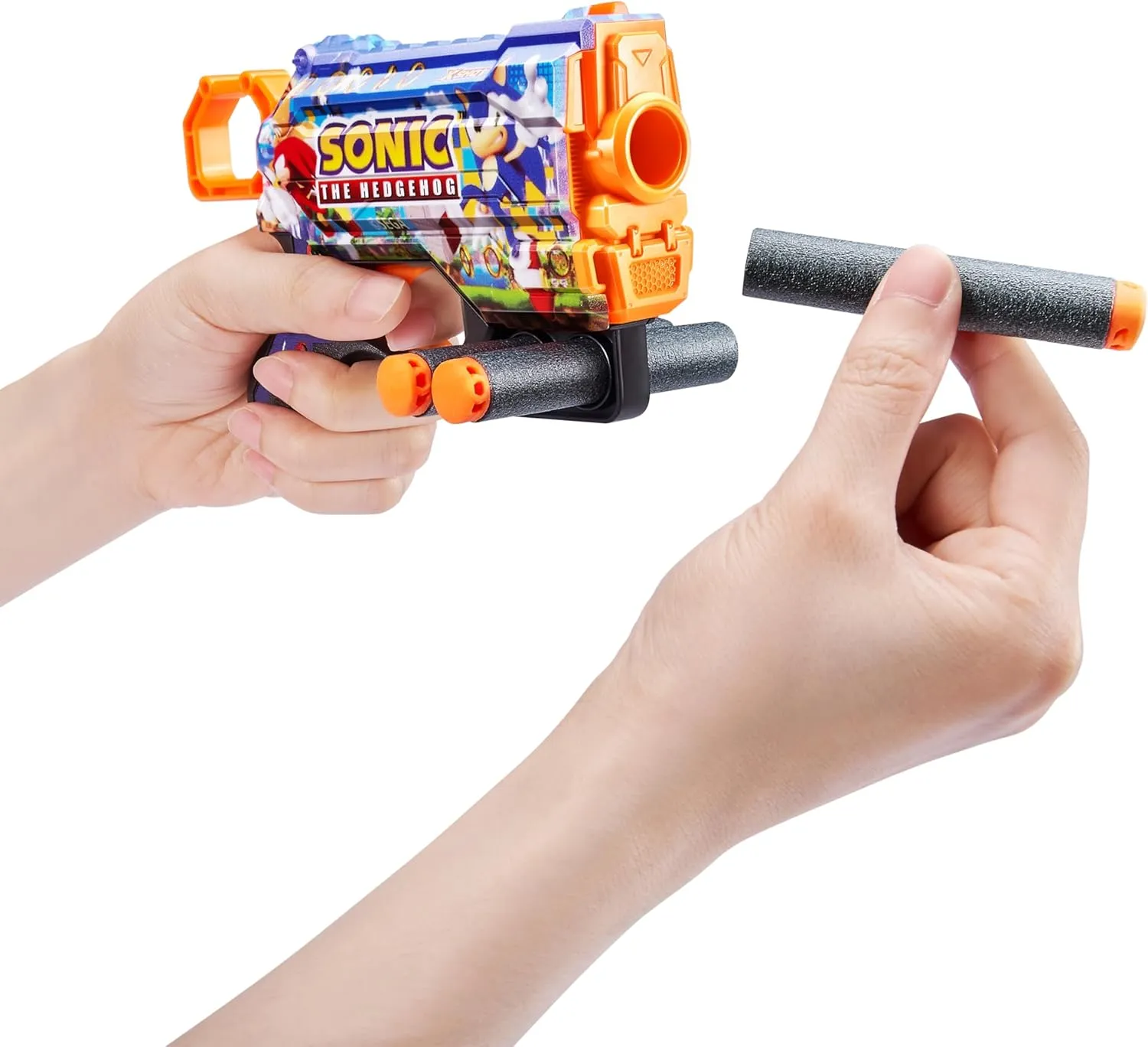 X-Shot Skins Menace - Sonic Mega (2 Pack   16 Darts) by ZURU, Easy Reload, Air Pocket Dart Technology, Toy Foam Dart Blaster for Kids, Teens, Adults, Frustration Free Packaging