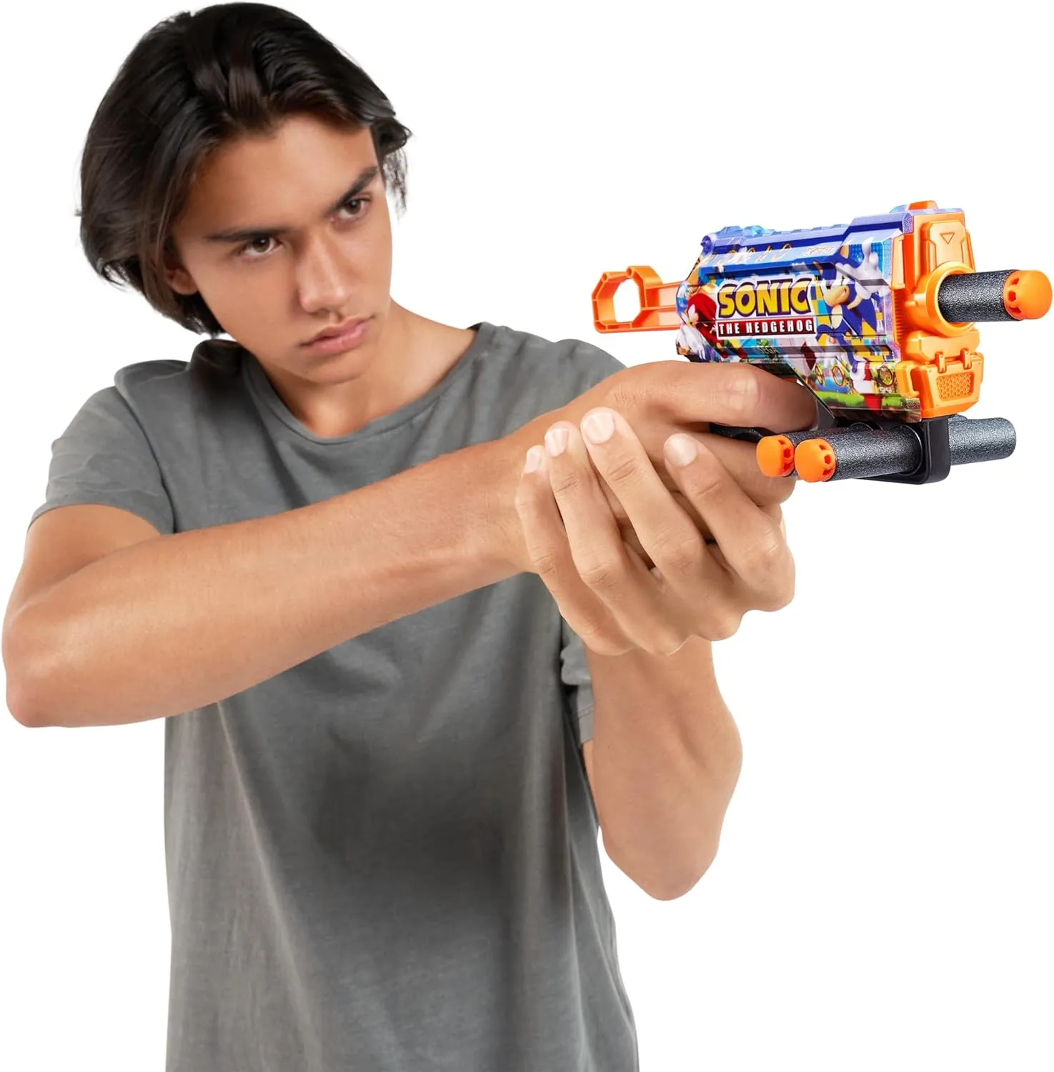 X-Shot Skins Menace - Sonic Mega (2 Pack   16 Darts) by ZURU, Easy Reload, Air Pocket Dart Technology, Toy Foam Dart Blaster for Kids, Teens, Adults, Frustration Free Packaging