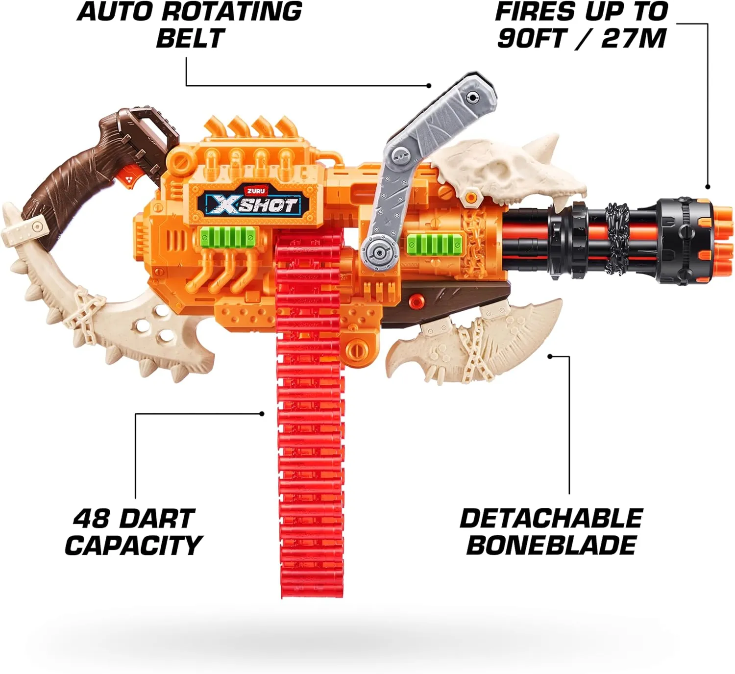 X-Shot XSHOT Insanity HorrorFire Dread Hammer by Zuru with 48 Darts, Air Pocket Technology Darts and Dart Storage, Outdoor Toy for Boys and Girls, Teens and Adults