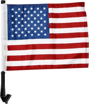 XFMT USA American Flag Pole Mount Clamp On Tour Pack Trunk Saddlebags for Harley Touring Road King Street Glide Road Glide Electra Glide