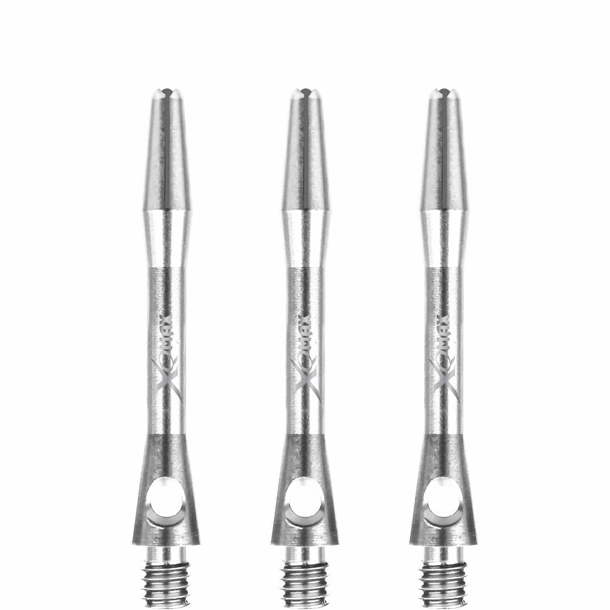 XQMax Aluminium Dart Shafts - Metal Dart Stems - Silver