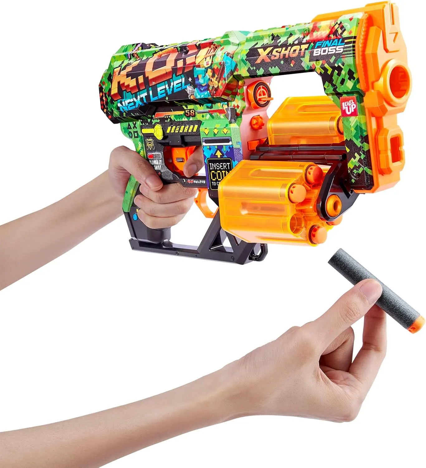 XShot Skins Dread - K.O (24 Darts) by ZURU, Easy Reload, Air Pocket Technology, Toy Foam Dart Blaster for Kids, Teens, Adults, Frustration Free Packaging