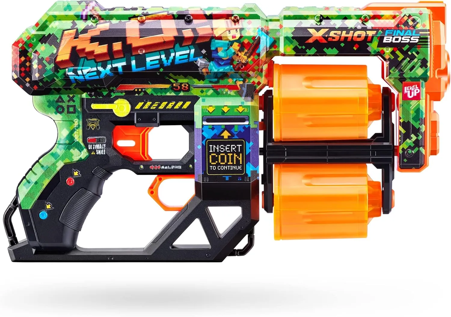 XShot Skins Dread - K.O (24 Darts) by ZURU, Easy Reload, Air Pocket Technology, Toy Foam Dart Blaster for Kids, Teens, Adults, Frustration Free Packaging