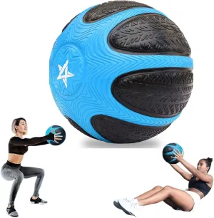 Yes4All Medicine Ball with Dual Texture Grip, Weighted Medicine Ball for Workouts Exercise Balance Training, Core Strength, Balance and Coordination Exercise, Non-Slip Rubber Shell with 6/8/10/12LBS