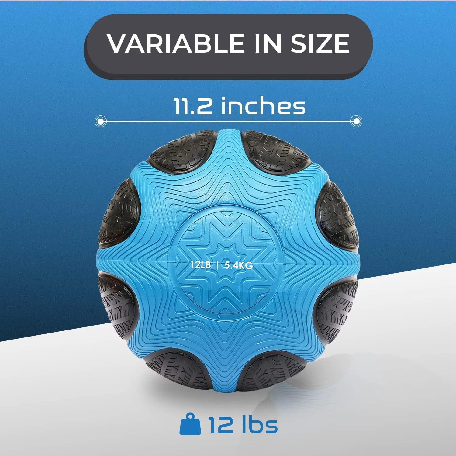Yes4All Medicine Ball with Dual Texture Grip, Weighted Medicine Ball for Workouts Exercise Balance Training, Core Strength, Balance and Coordination Exercise, Non-Slip Rubber Shell with 6/8/10/12LBS