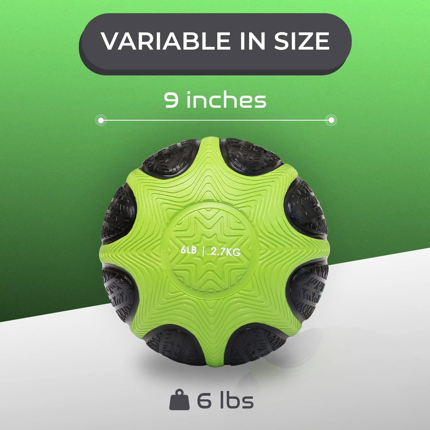 Yes4All Medicine Ball with Dual Texture Grip, Weighted Medicine Ball for Workouts Exercise Balance Training, Core Strength, Balance and Coordination Exercise, Non-Slip Rubber Shell with 6/8/10/12LBS